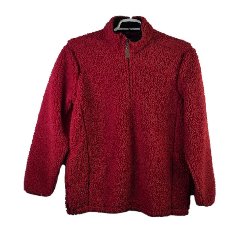Girlie Girl Originals CC Women's Medium Red Sherpa 1/4 Zip Pullover